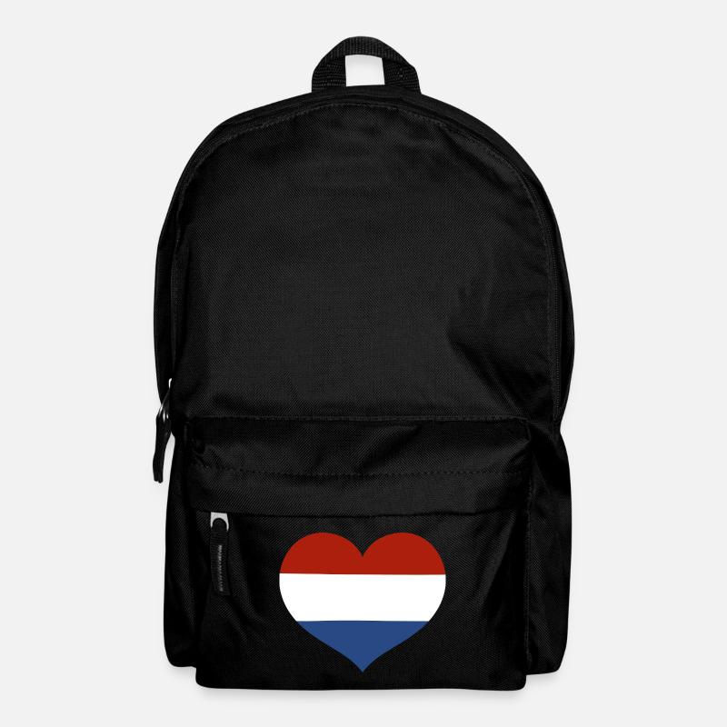 Cœur du drapeau des Pays-Bas - Sac à dos - noir