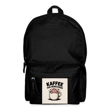 Dessin animé Coffee Before Being Human - Sac à dos - noir - Devant