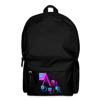 Geometric Love | Modern Pink & Blue Design - Backpack - black - Front