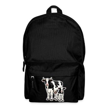 Kuh mit Kalb – liebevolle Bauernhof Illustration - Rucksack - Schwarz - Vorne
