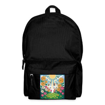 Sonnenblumengarten mit Bienen - Rucksack - Schwarz - Vorne