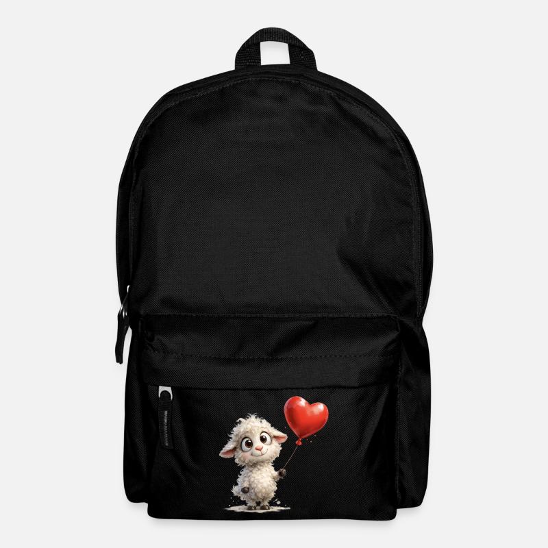 Lamm mit Herzballon - Rucksack - Schwarz