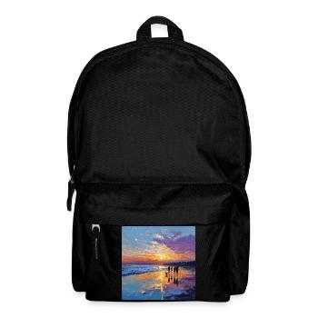 Coucher de soleil sur la mer - Sac à dos - noir - Devant