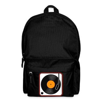 Retro Vinyl Album on Turntable - Backpack - black - Front