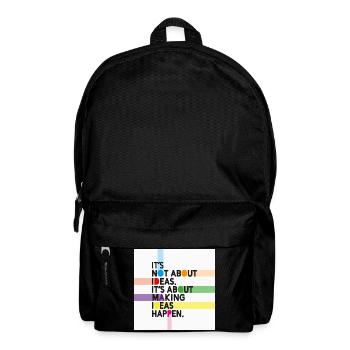 Make Ideas Happen – Creative motivational slogan - Backpack - black - Front