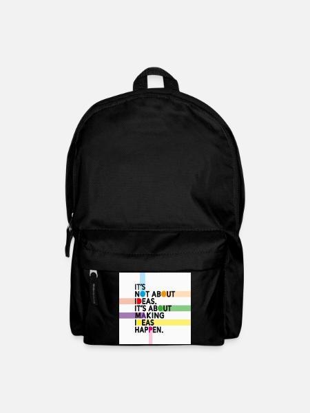 Make Ideas Happen – Kreativer Motivationsspruch - Rucksack - Schwarz