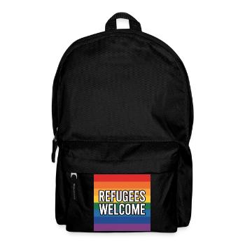 Réfugiés Bienvenus - Produits dérivés antifascistes - Sac à dos - noir - Devant