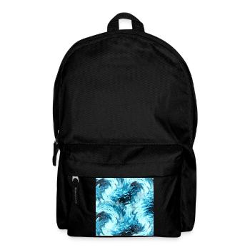 Aqua Marmormuster Wellen - Rucksack - Schwarz - Vorne