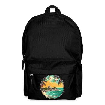 Tulum In Mexico Tropical Paradise Travel Art - Backpack - black - Front