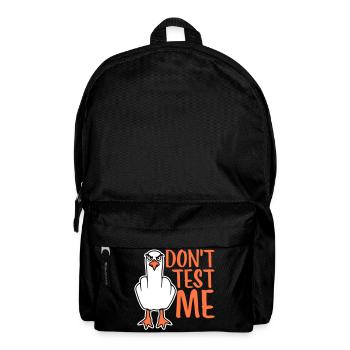 Ne me teste pas mouette oiseau coquine doigt d’honneur maléfique - Sac à dos - noir - Devant