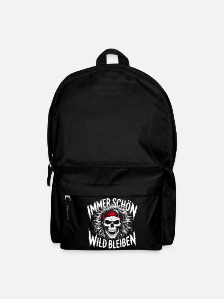 Immer Schön Wild Bleiben Skulldesign - Rucksack - Schwarz