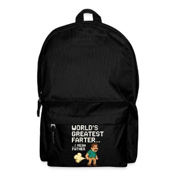 Funny Father's Day T-Shirt for Gamer Dad Pixel Art - Backpack - black - Front