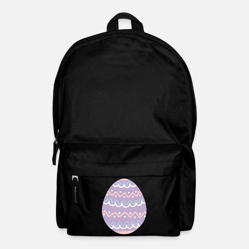 Pastel Wavy Easter Egg - Backpack - black