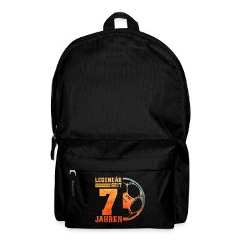 7th Birthday 7 Years Young Kids Football - Backpack - black - Front