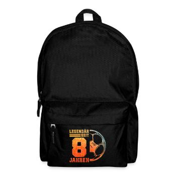 8. Geburtstag 8 Jahre Junge Kinder Fußball - Rucksack - Schwarz - Vorne