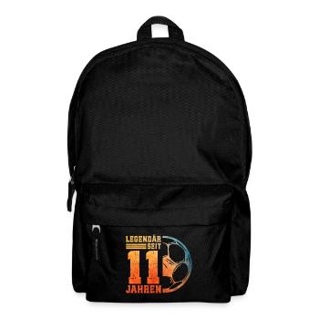 11. Geburtstag 11 Jahre Junge Kinder Fußball - Rucksack - Schwarz - Vorne