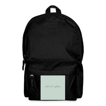 echt ist selten – minimalistisches Quote Poster - Rucksack - Schwarz - Vorne