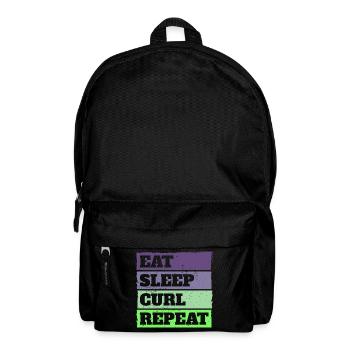 Eat Sleep Curl Repeat Retro Vintage Sport Look - Backpack - black - Front