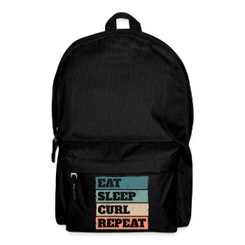 Eat Sleep Curl Repeat Retro Vintage Sport Look - Backpack - black - Front