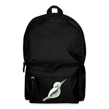 Martin-pêcheur de style géométrique avec pois L blanc - Sac à dos - noir - Devant