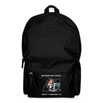 Philosopher Descartes Meme - for dark background - Backpack - black - Front