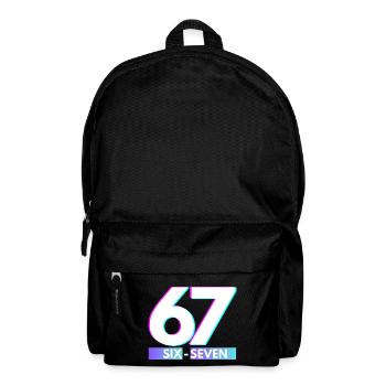 67 Néon Glitch Rétro, six-seven - Sac à dos - noir - Devant