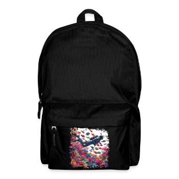 Underwater Diver in Colorful Coral Reef - Backpack - black - Front
