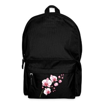 Orchidee Blütenzweig Illustration Florales Motiv - Rucksack - Schwarz - Vorne