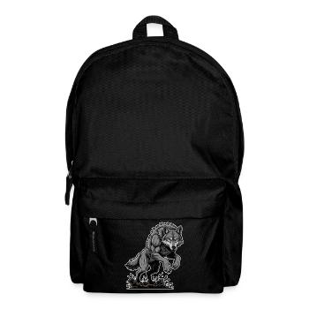 Werwolf Mighty Racing Maskottchen Wolf - Rucksack - Schwarz - Vorne