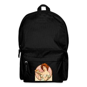 Pizza-Girl vintage Pin-Up dans le style Art nouveau - Sac à dos - noir - Devant