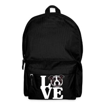 LOVE Staffy Bull Terrier Dog Dog Lover Funny - Backpack - black - Front