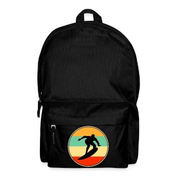 Retro Surfing Sunset Vintage Surfer Silhouette - Backpack - black - Front