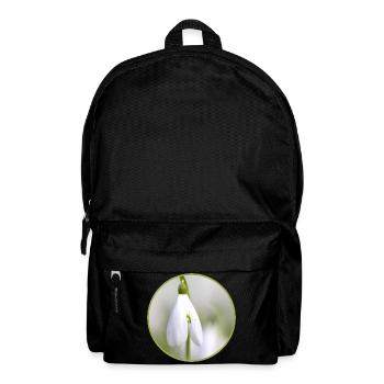 Snowdrop Blossom White Bloom Early Bloomer - Backpack - black - Front