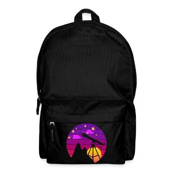 Retro Astronomy Telescope Sunset - Backpack - black - Front