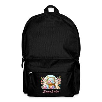 Panier de lapins de Pâques Joie du printemps - Sac à dos - noir - Devant