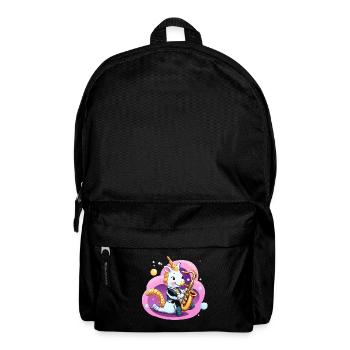 Unicorn saxophone in pink swirl - Backpack - black - Front