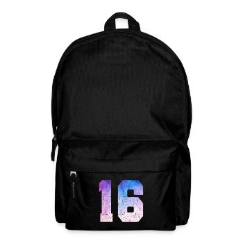 numéro 16 – Cadeau anniversaire 16 ans - Sac à dos - noir - Devant