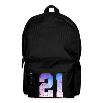 numéro 21 – Cadeau anniversaire 21 ans - Sac à dos - noir - Devant