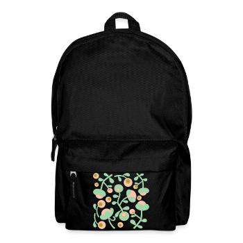 Pivoines abstraites L Blush rose vert citron - Sac à dos - noir - Devant