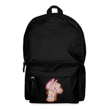 Zentangle-Alpaka - Rucksack - Schwarz - Vorne