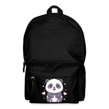 Kawaii Panda with Hearts - Backpack - black - Front