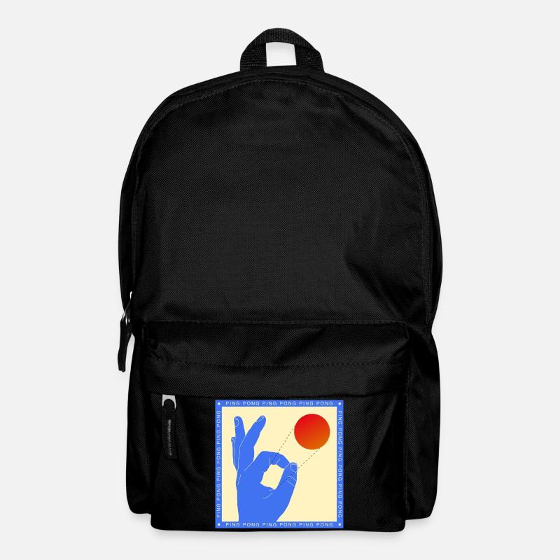 Retro-Pop-Art-Tischtennis-Flick-Grafik - Rucksack - Schwarz