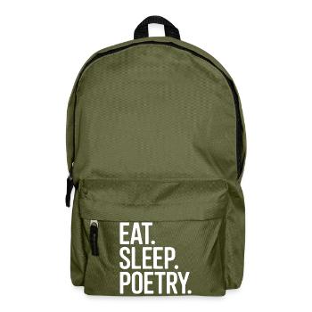 Eat, Sleep Poesie-Typografie - Rucksack - Olivgrün - Vorne