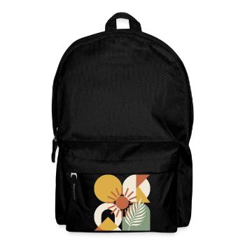 Boho-abstrakter geometrischer botanischer Sonnenstrahl - Rucksack - Schwarz - Vorne