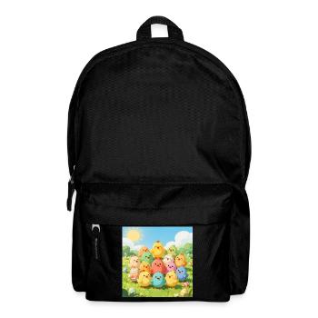 Colorful Chickens Group Photo - Backpack - black - Front