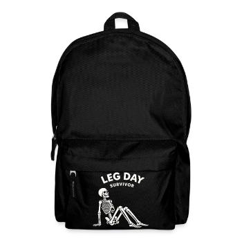 Leg Day Survivor – Fitness Humor Shirt - Rucksack - Schwarz - Vorne