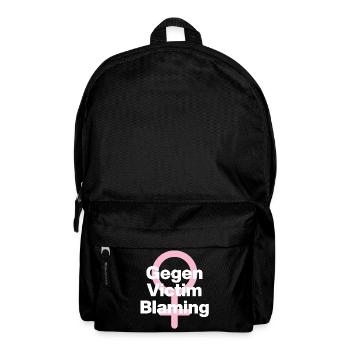 GEGEN VICTIM BLAMING – JETZT! ♀ FEMALE POWER GIRLS - Rucksack - Schwarz - Vorne