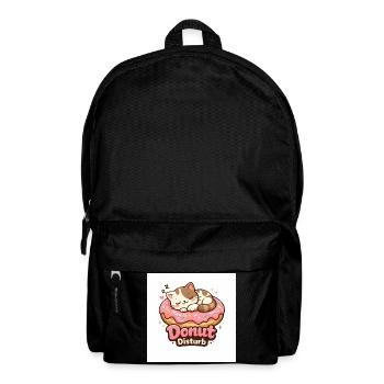 Donut Disturb – Cute Cat in Donut - Backpack - black - Front