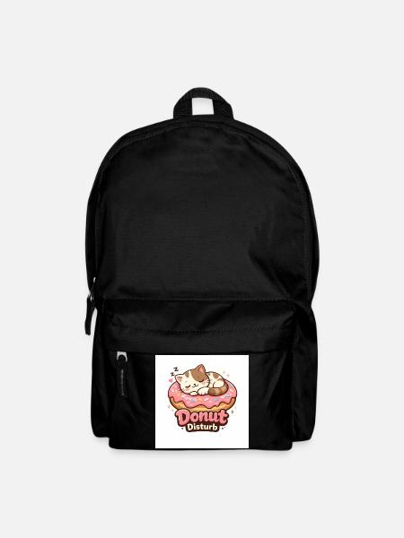 Donut Disturb – Cute Cat in Donut - Backpack - black