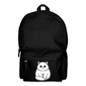 Chat Persan Blanc Yeux Émeraude Portrait Premium - Sac à dos - noir - Devant